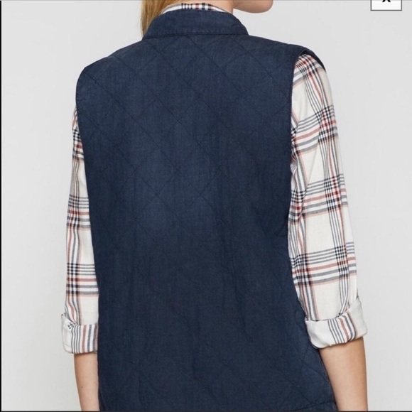 SOFT JOIE KIELAH Quilted Denim Vest - Picture 4 of 8